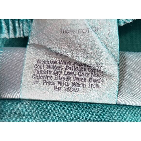 VTG 80's THAT'S ME! Women's Turquoise Pants SZ 7/8 USA High Waist Seamed Tapered - Picture 11 of 11